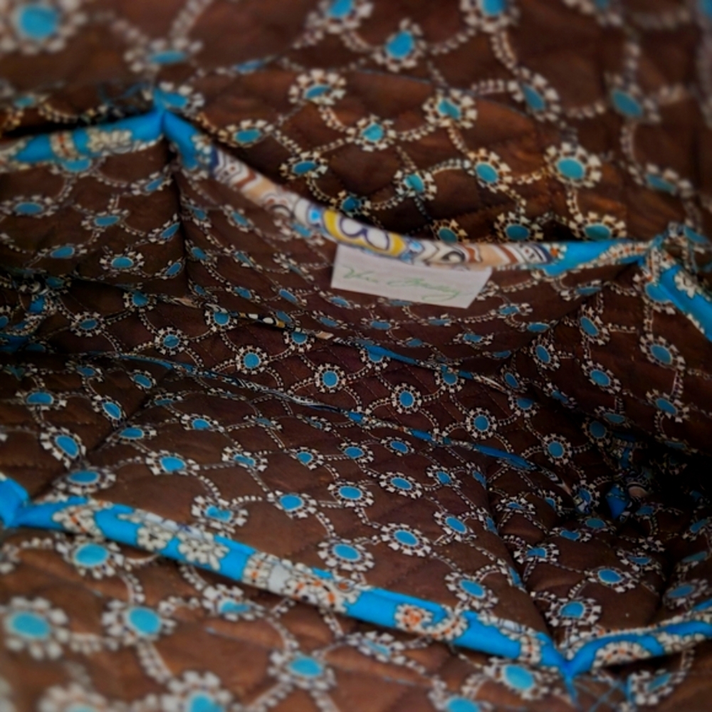 Vera Bradley Purse in Little Betsy pattern with turquoise and cream paisley - Picture 3 of 3